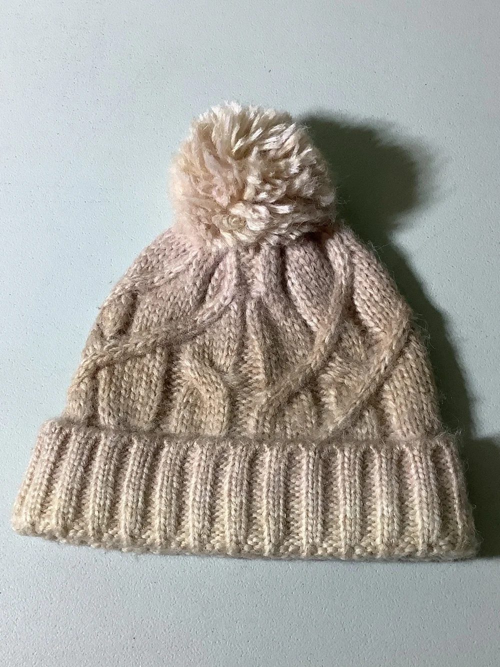 Free People pale pink and gold beanie